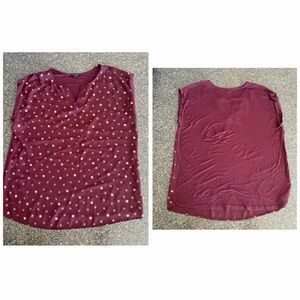 Women's Burgundy Polka Dot Top